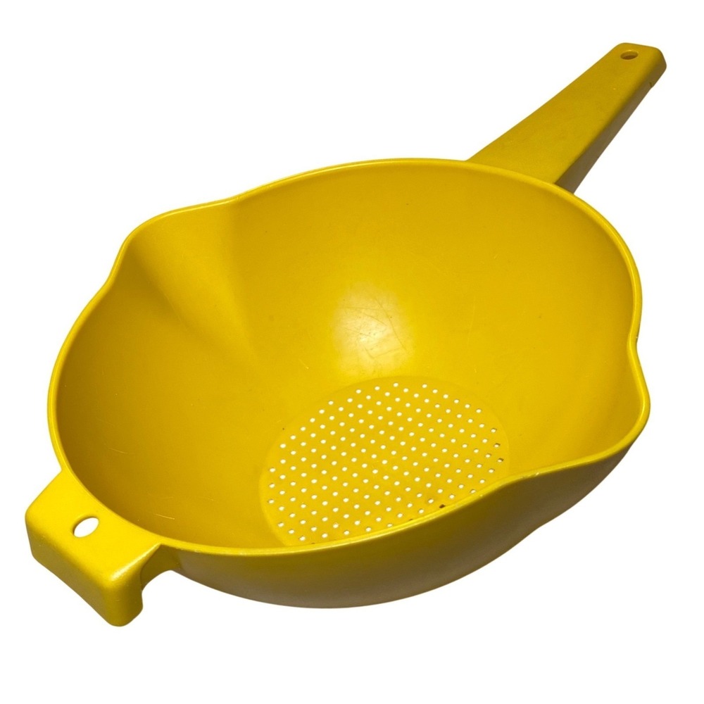Vintage Tupperware Yellow Colander Strainer #1523-1 Harvest Gold Kitchen‎ Sieve
